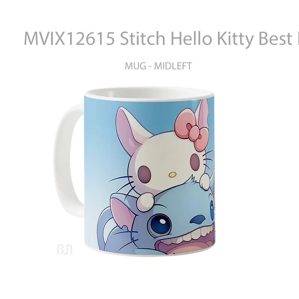 Mug Stitch Hello Kitty Best Friends Mug Aesthetic Koleksi Spesial - All-side / Desain