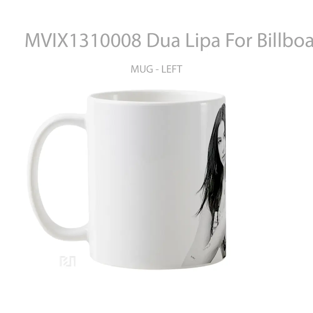 Mug Dua Lipa For Billboard Monochrome Gelas Selebriti - All-side / Desain