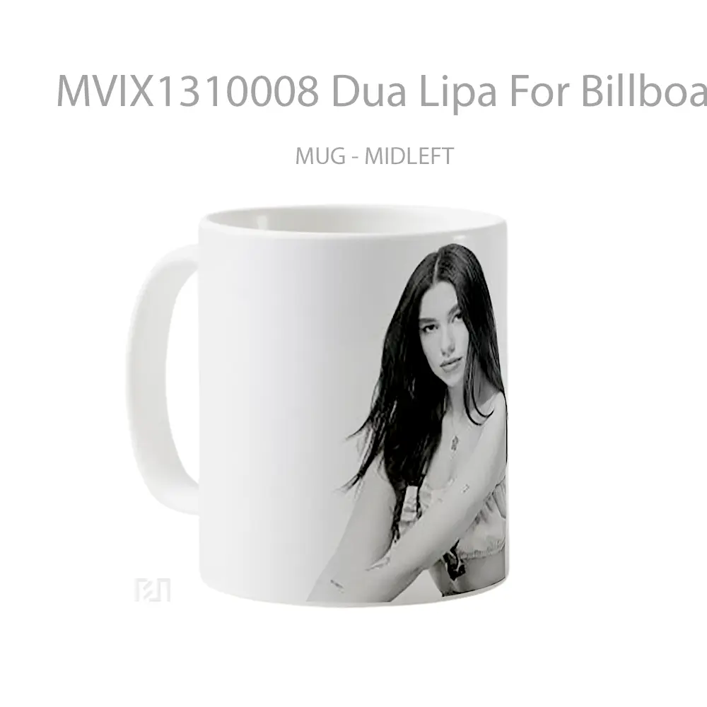 Mug Dua Lipa For Billboard Monochrome Gelas Selebriti - All-side / Desain
