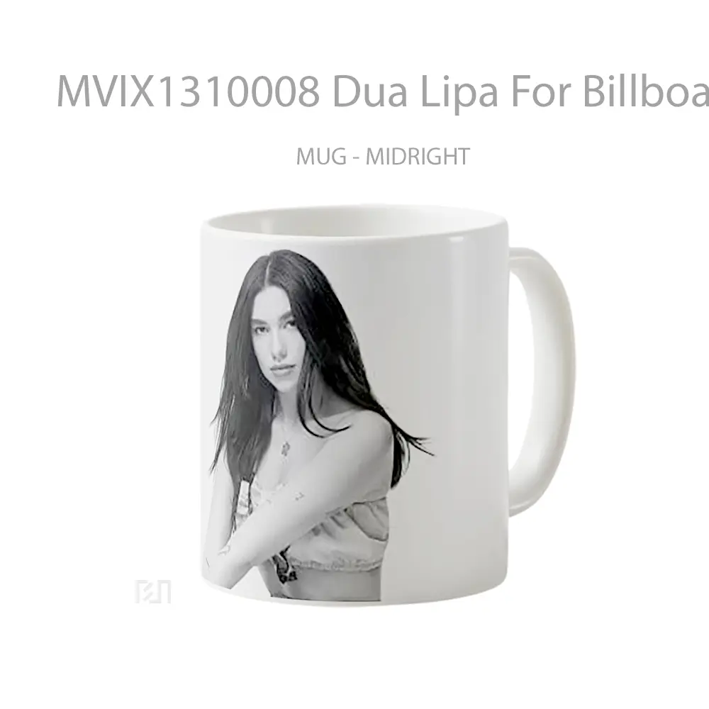 Mug Dua Lipa For Billboard Monochrome Gelas Selebriti - All-side / Desain