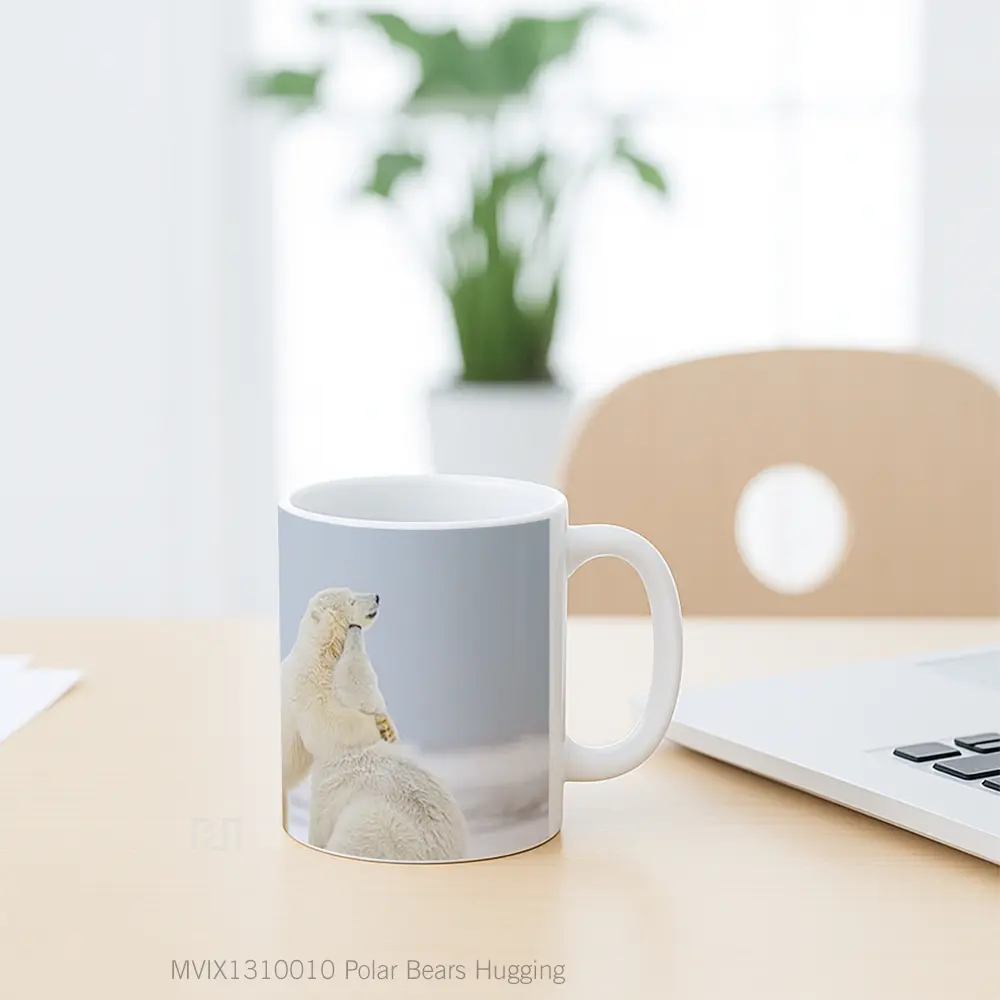 Mug Polar Bears Hugging Gelas Hewan Lucu - All-side / Desain