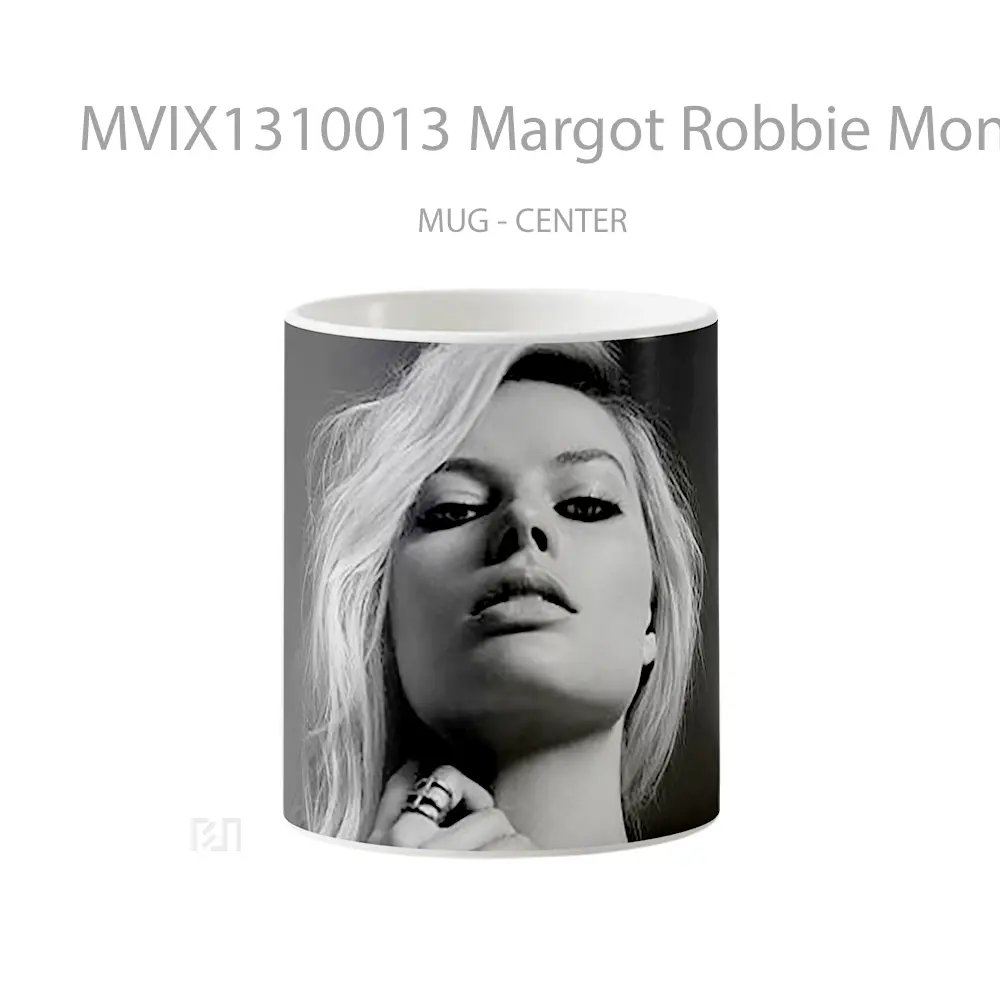 Mug Margot Robbie Monochome Gelas Keramik Unik