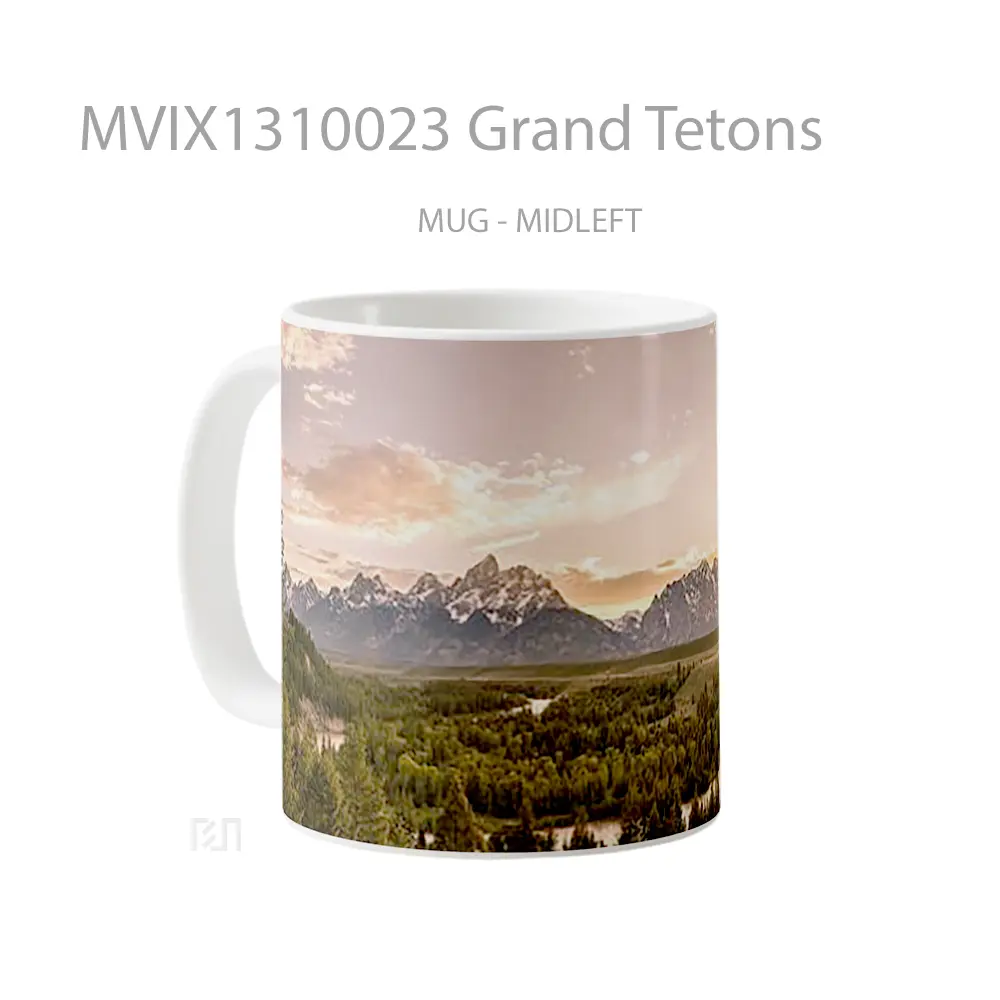Mug Grand Tetons Gelas Keramik Unik - All-side / Desain