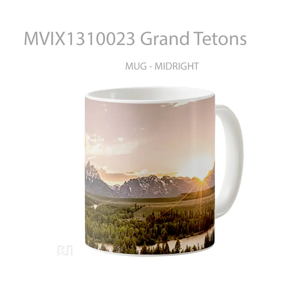 Mug Grand Tetons Gelas Keramik Unik - All-side / Desain