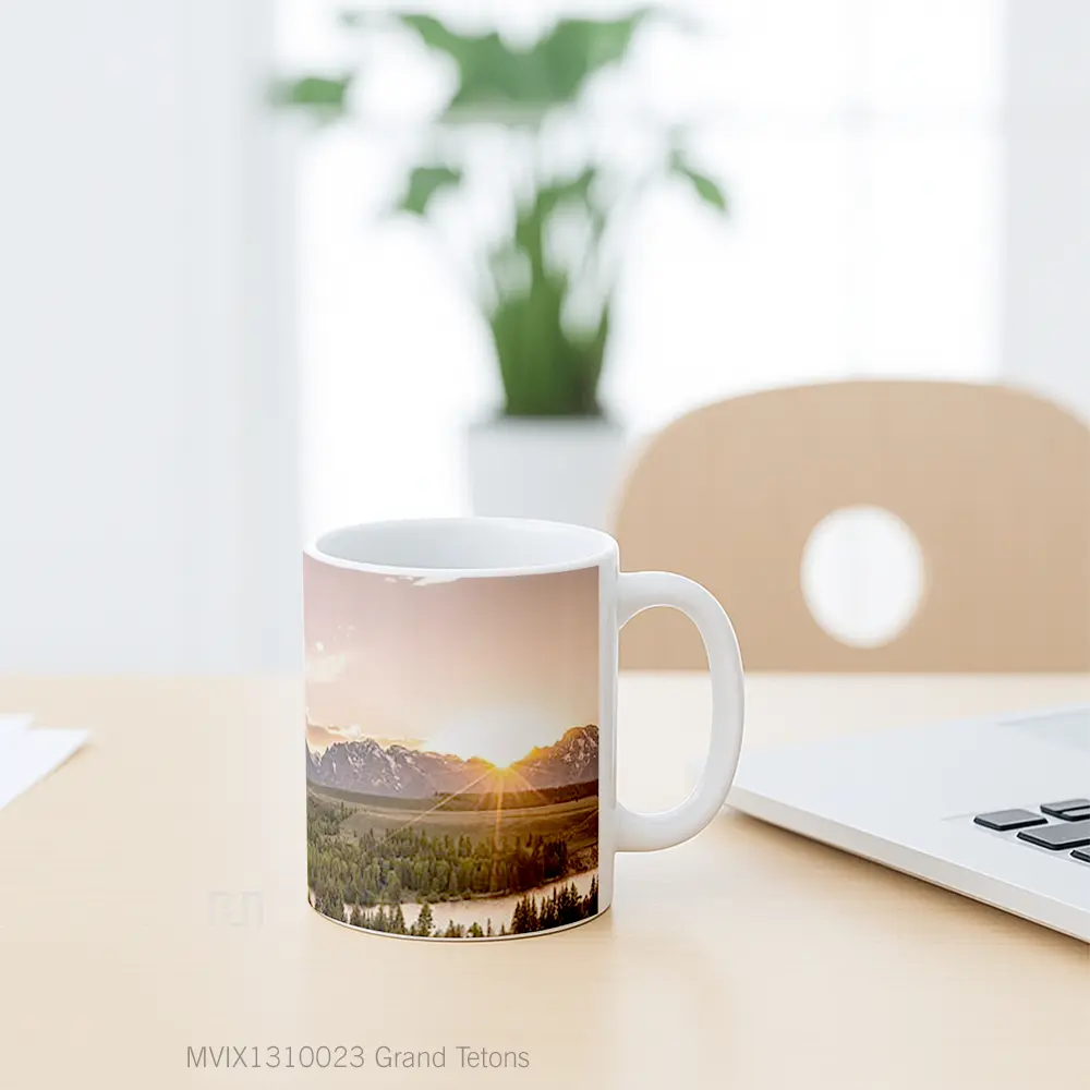 Mug Grand Tetons Gelas Keramik Unik - All-side / Desain