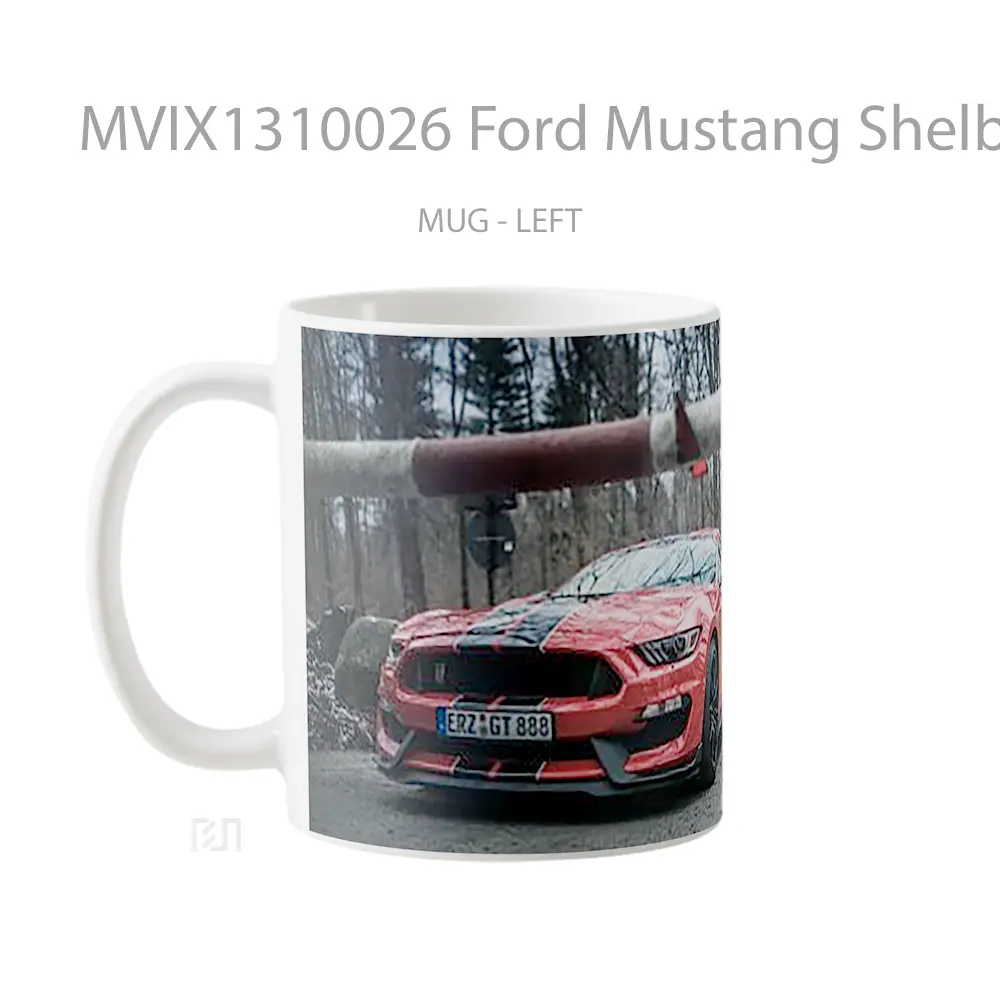 Mug Ford Mustang Shelby Gt350 Red With Black Stripes Cangkir Mobil - All-side / Desain