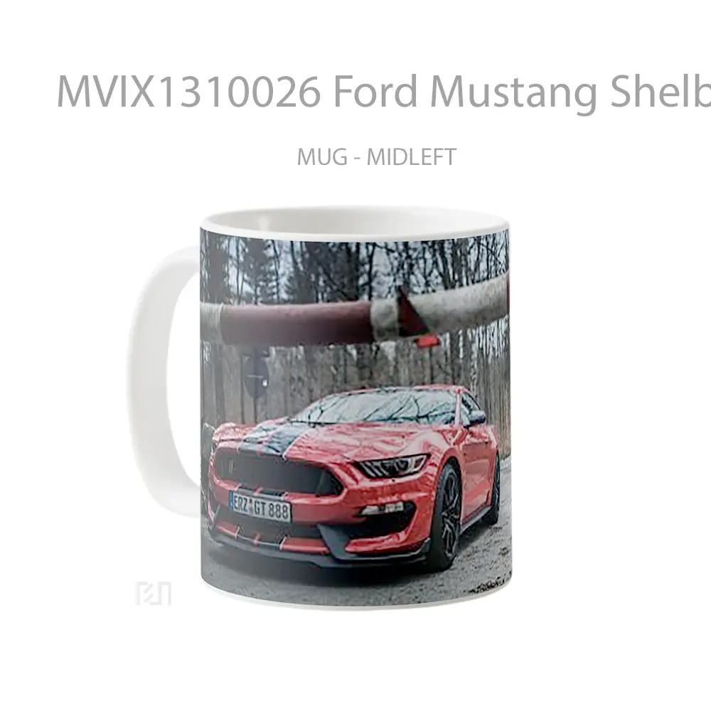 Mug Ford Mustang Shelby Gt350 Red With Black Stripes Cangkir Mobil - All-side / Desain