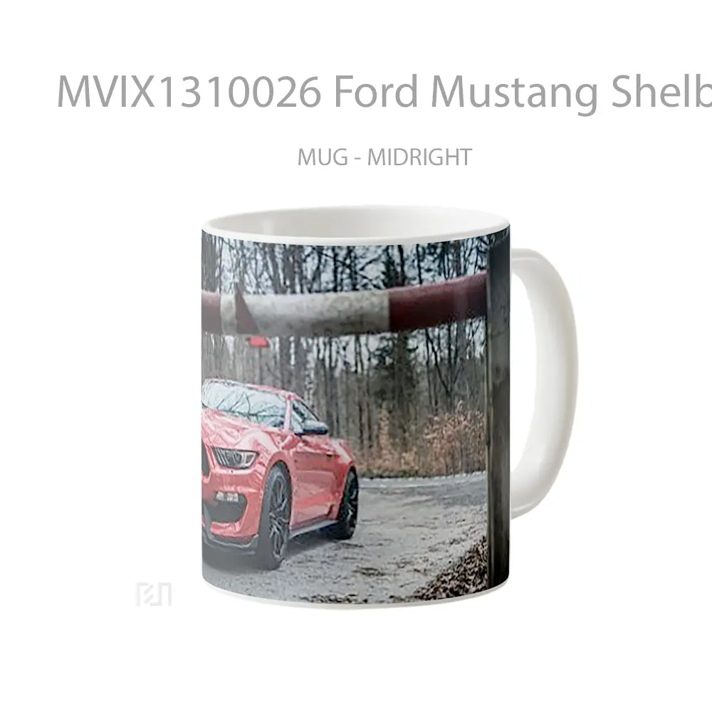 Mug Ford Mustang Shelby Gt350 Red With Black Stripes Cangkir Mobil - All-side / Desain