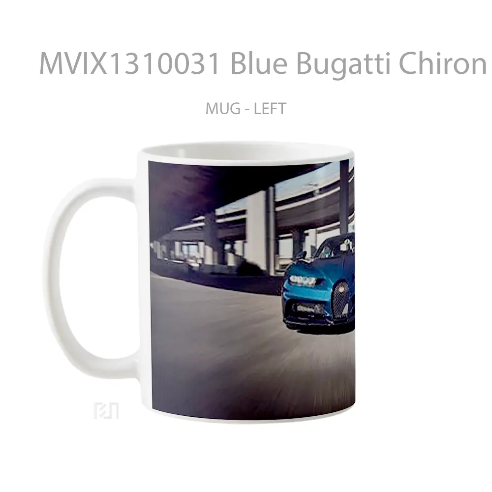 Mug Blue Bugatti Chiron Pur Sport 2021 Cangkir Mobil - All-side / Desain