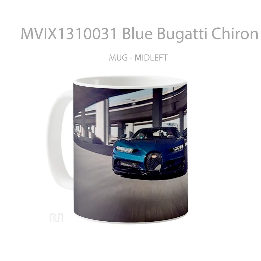Mug Blue Bugatti Chiron Pur Sport 2021 Cangkir Mobil - All-side / Desain