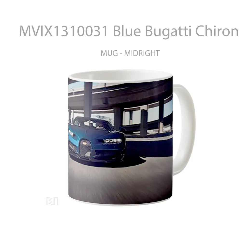 Mug Blue Bugatti Chiron Pur Sport 2021 Cangkir Mobil - All-side / Desain