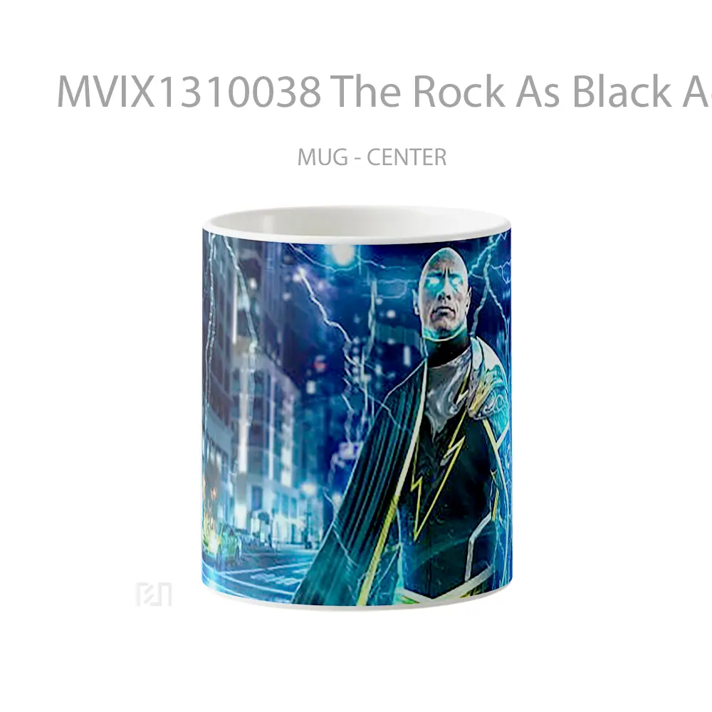 Mug The Rock As Black Adam Comic Art Gelas Keramik Unik