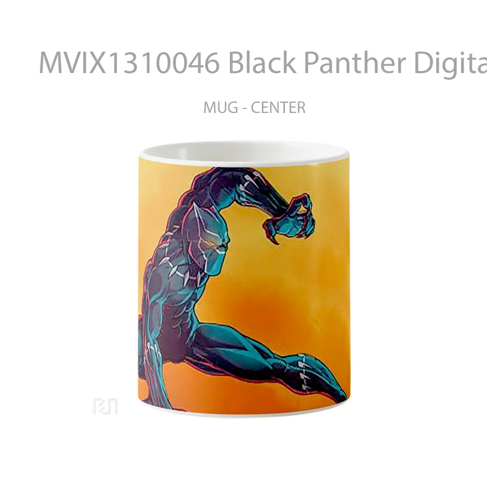 Mug Black Panther Digital Paint Art Gelas Superhero