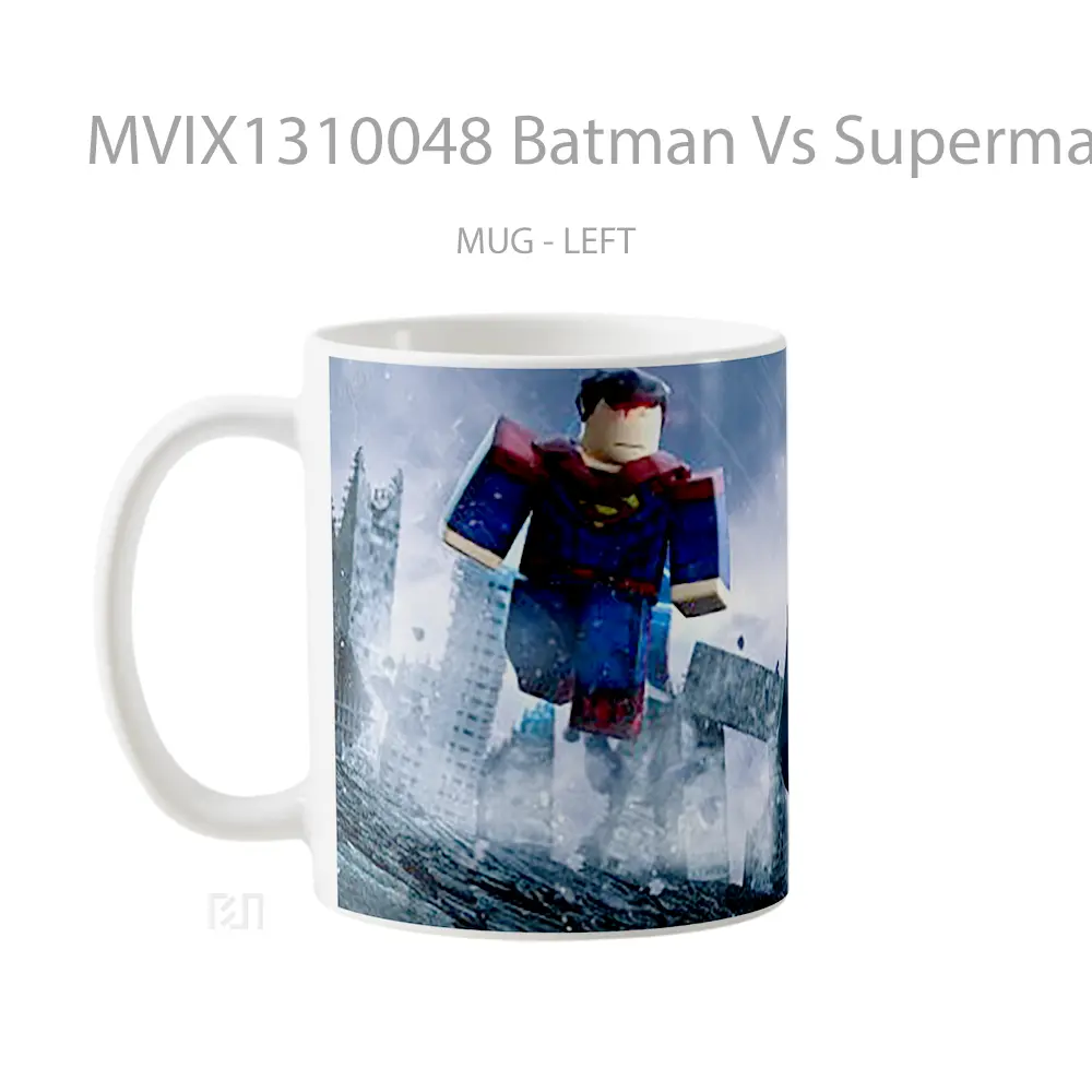 Mug Batman Vs Superman Lego Style Gelas Superhero - All-side / Desain
