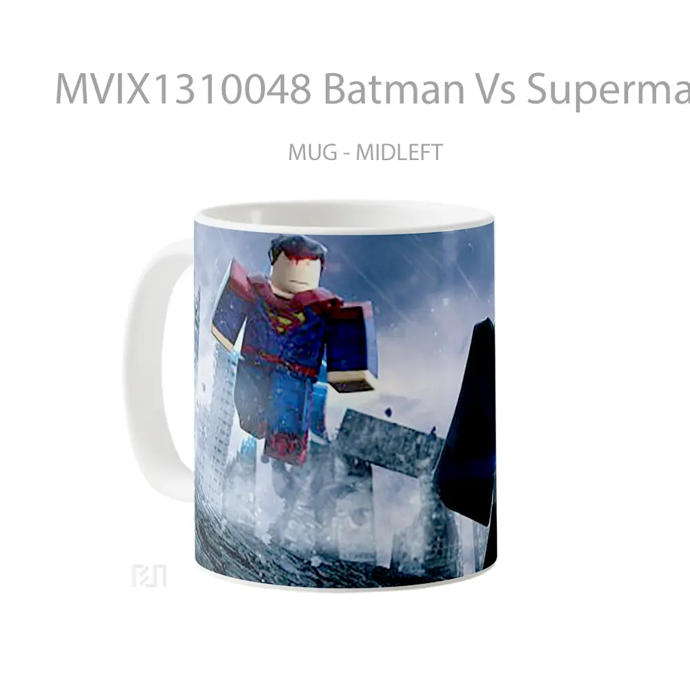 Mug Batman Vs Superman Lego Style Gelas Superhero - All-side / Desain