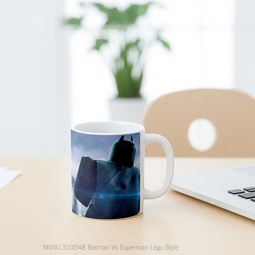 Mug Batman Vs Superman Lego Style Gelas Superhero - All-side / Desain