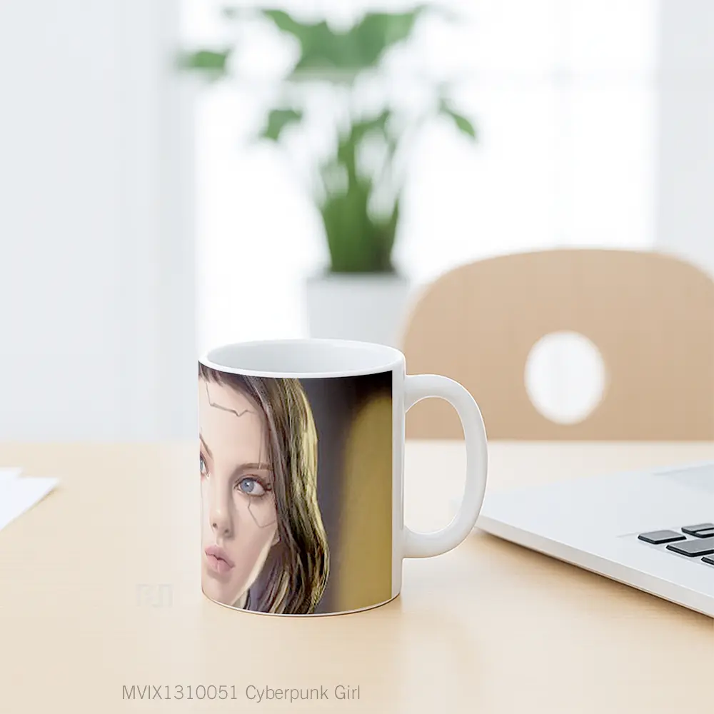 Mug Cyberpunk Girl Cangkir Gamer - All-side / Desain