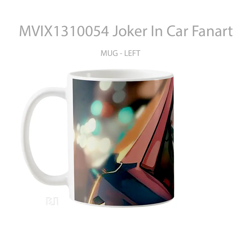 Mug Joker In Car Fanart Gelas Superhero - All-side / Desain