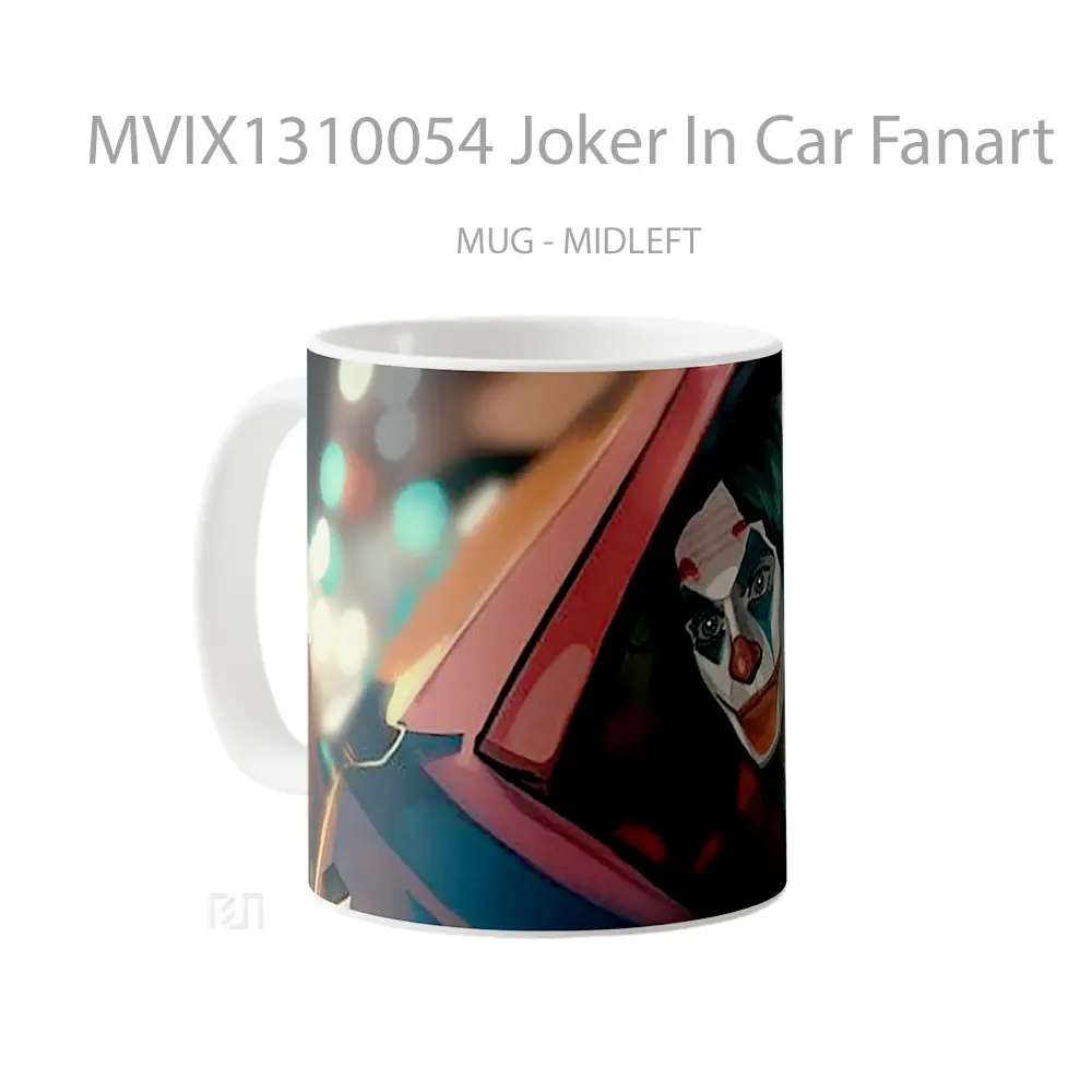 Mug Joker In Car Fanart Gelas Superhero - All-side / Desain