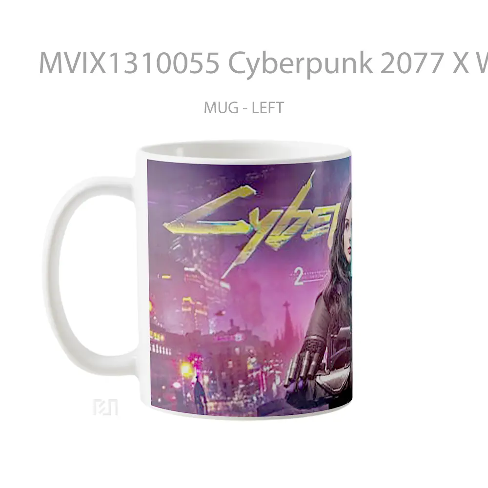 Mug Cyberpunk 2077 X Witcher 3 Cosplay Cangkir Gamer - All-side / Desain