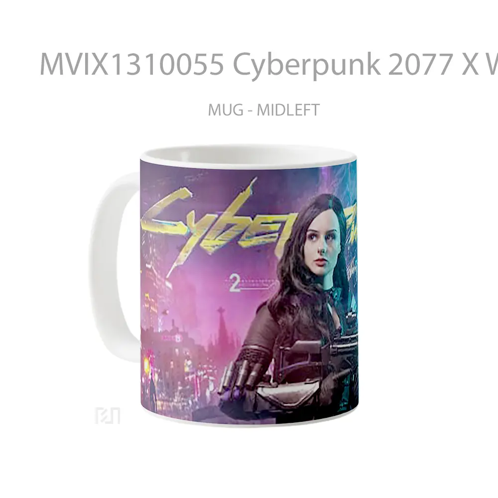 Mug Cyberpunk 2077 X Witcher 3 Cosplay Cangkir Gamer - All-side / Desain