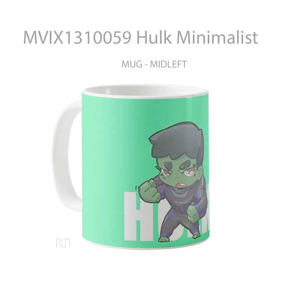 Mug Hulk Minimalist Gelas Superhero - All-side / Desain