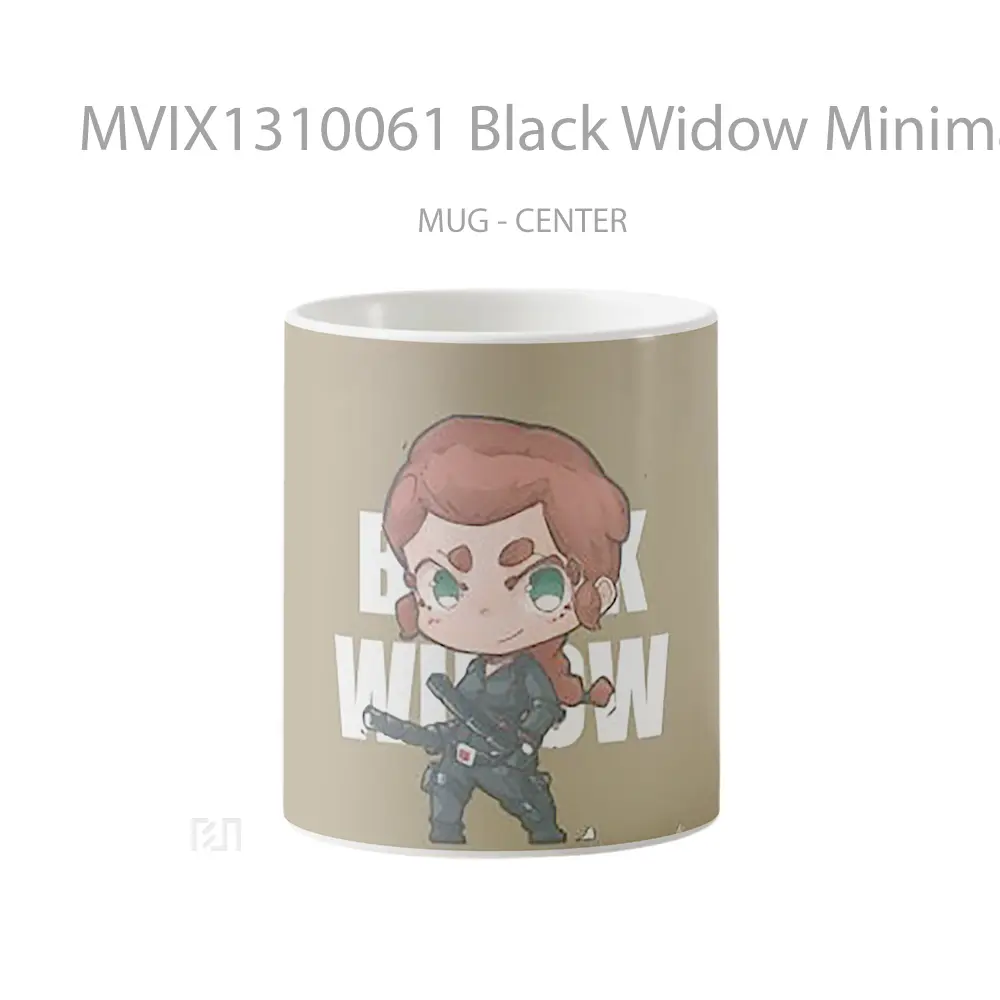 Mug Black Widow Minimalist Gelas Superhero