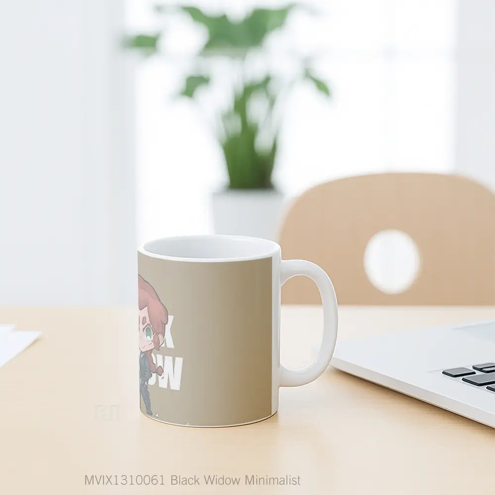 Mug Black Widow Minimalist Gelas Superhero - All-side / Desain