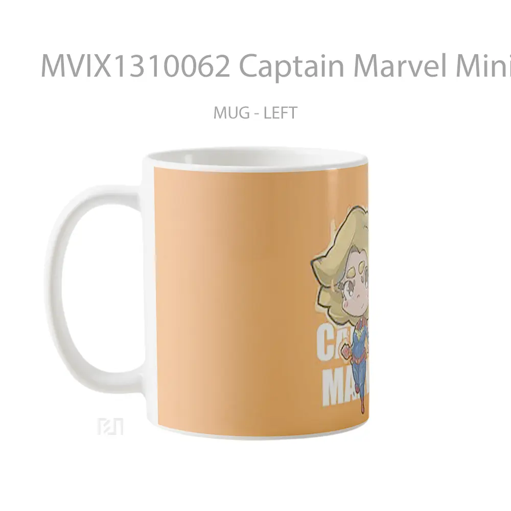 Mug Captain Marvel Minimalist Gelas Superhero - All-side / Desain
