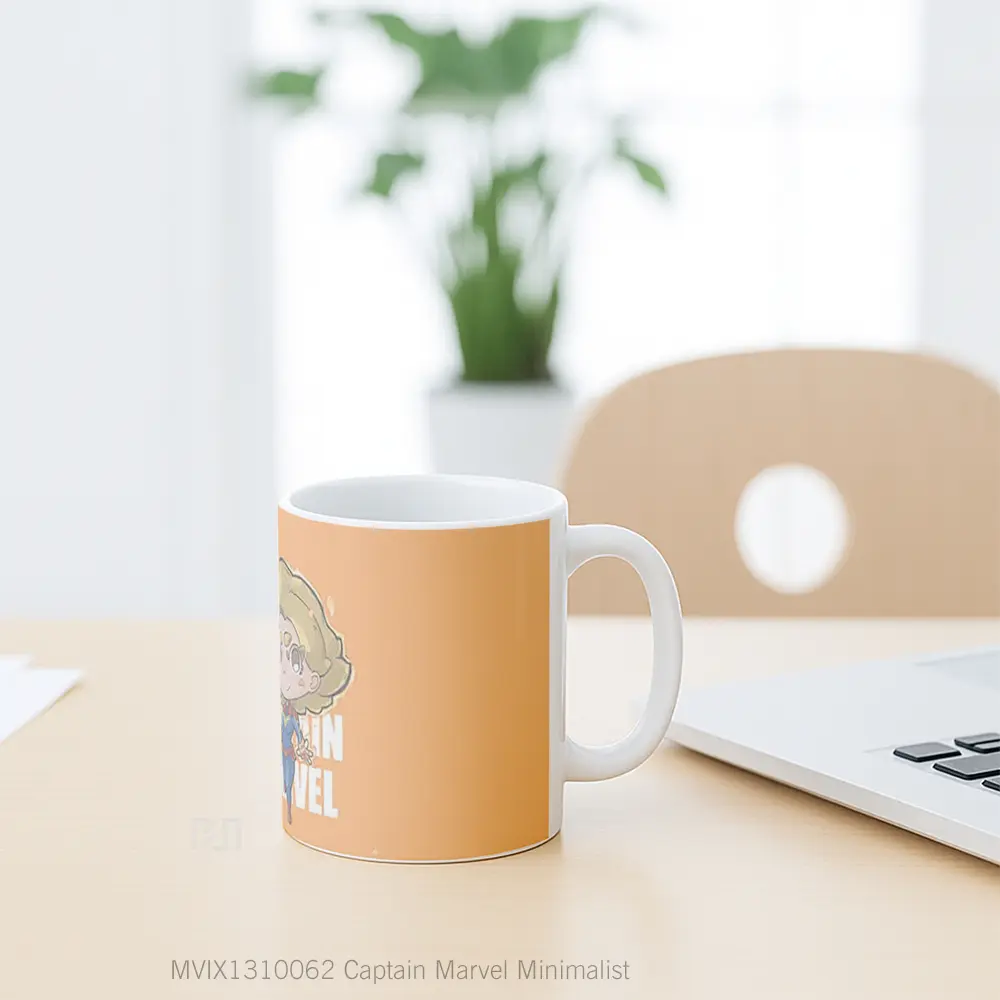 Mug Captain Marvel Minimalist Gelas Superhero - All-side / Desain
