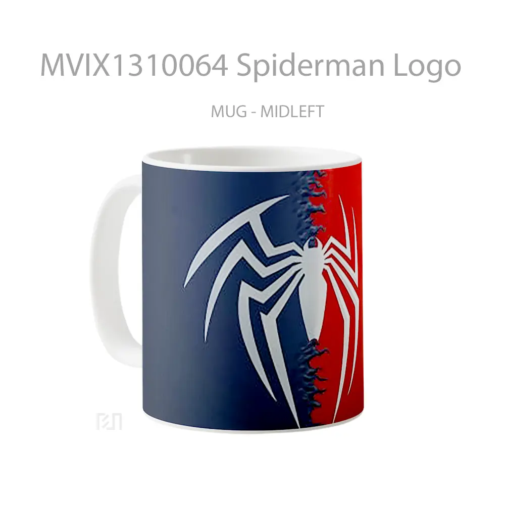 Mug Spiderman Logo Gelas Superhero - All-side / Desain