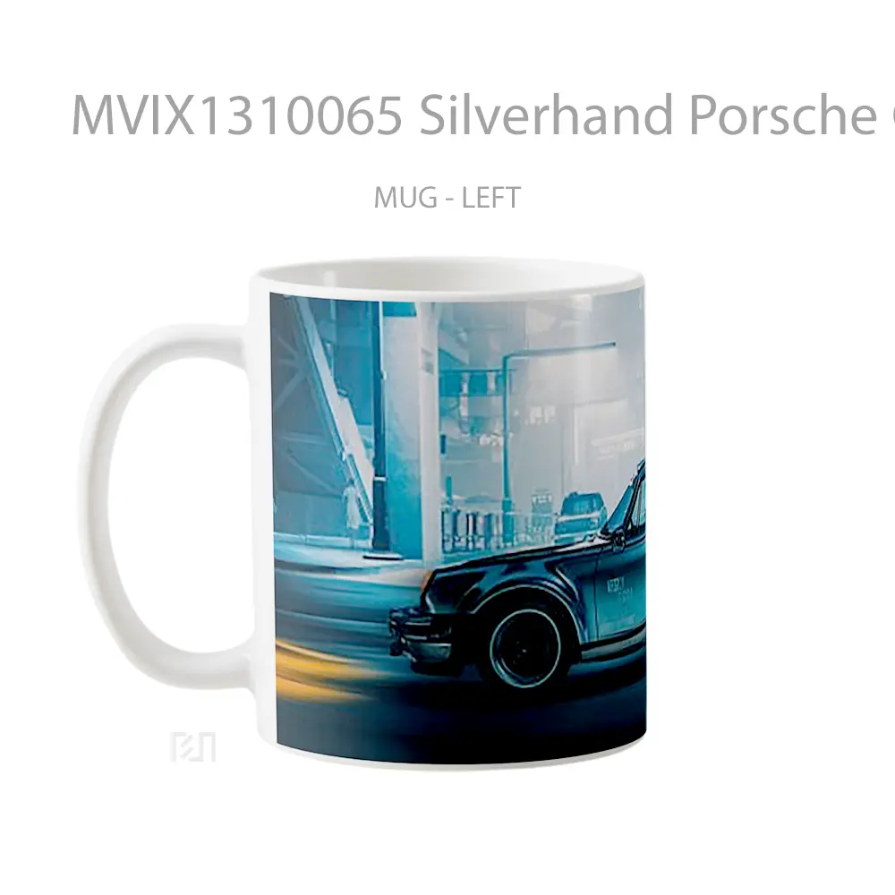 Mug Silverhand Porsche Cyberpunk 2077 Cangkir Gamer - All-side / Desain
