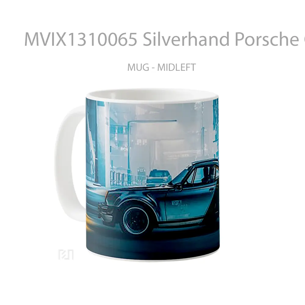 Mug Silverhand Porsche Cyberpunk 2077 Cangkir Gamer - All-side / Desain