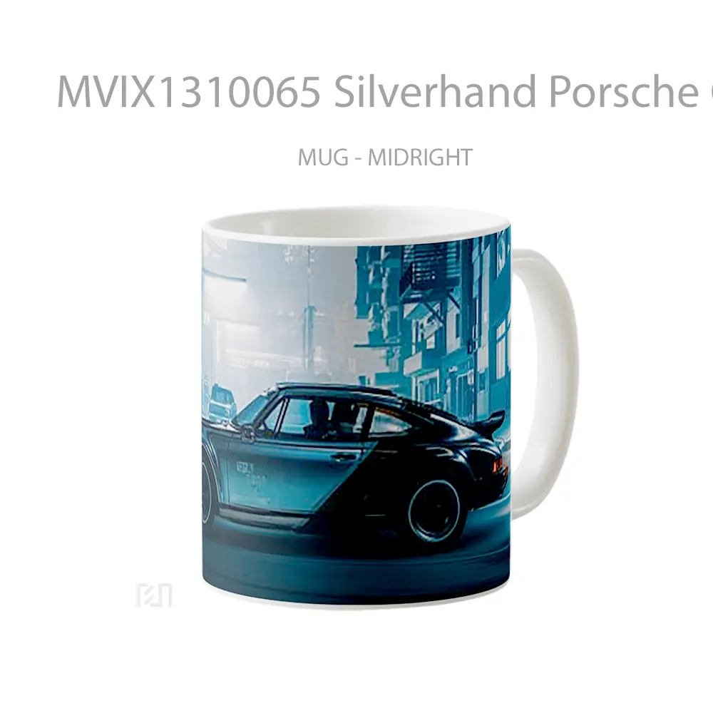 Mug Silverhand Porsche Cyberpunk 2077 Cangkir Gamer - All-side / Desain