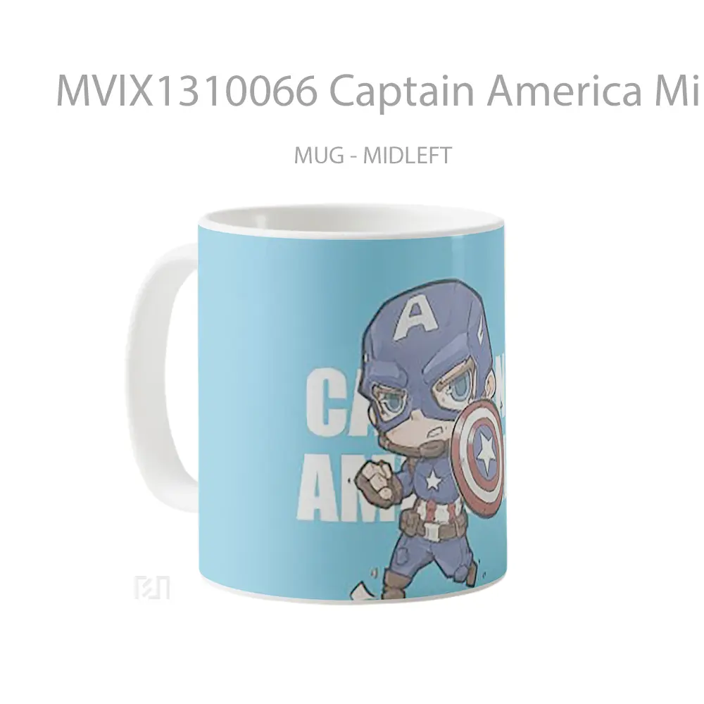 Mug Captain America Minimalist Gelas Superhero - All-side / Desain