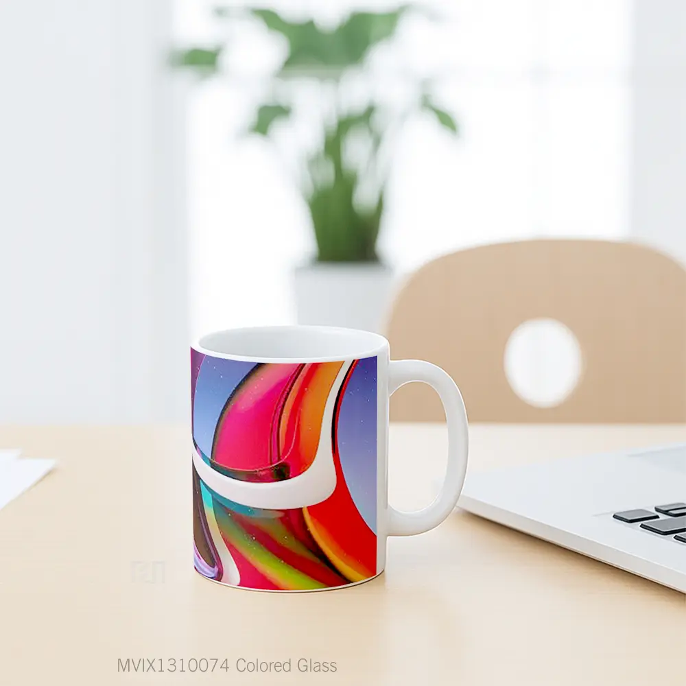 Mug Colored Glass Gelas Keramik Unik - All-side / Desain
