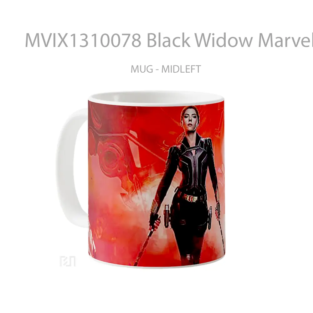 Mug Black Widow Marvel Studio Gelas Superhero - All-side / Desain