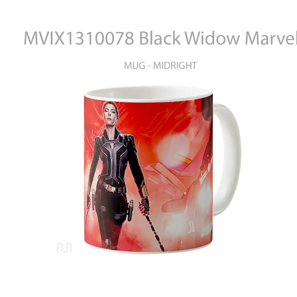 Mug Black Widow Marvel Studio Gelas Superhero - All-side / Desain