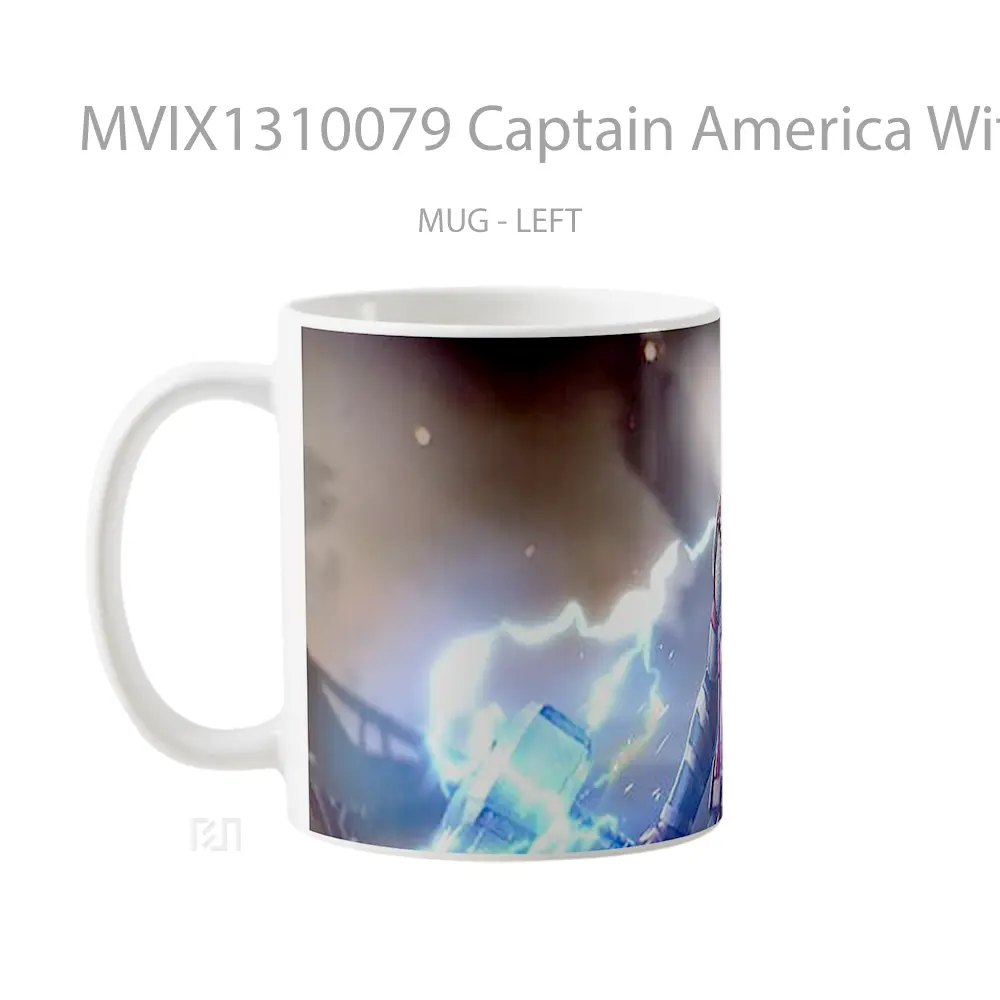 Mug Captain America With Thors Hammer Gelas Superhero - All-side / Desain