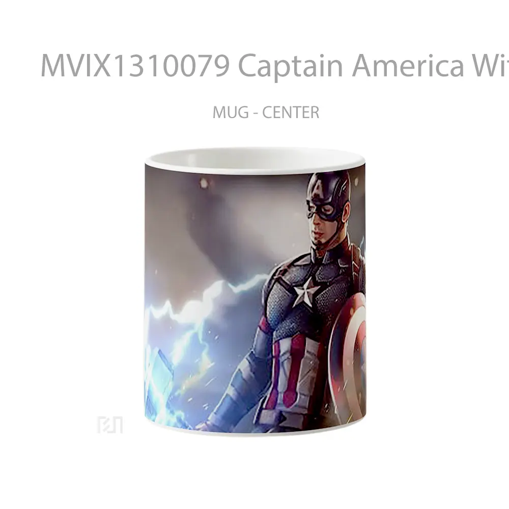 Mug Captain America With Thors Hammer Gelas Superhero