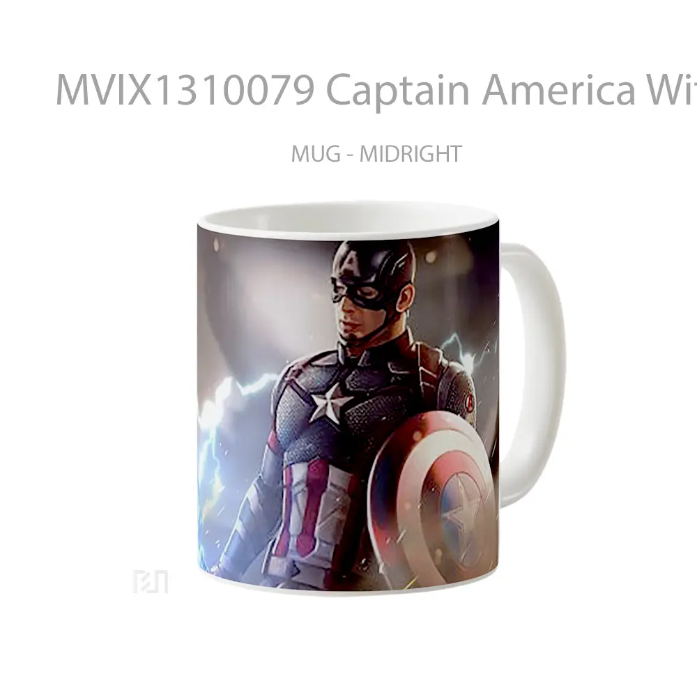 Mug Captain America With Thors Hammer Gelas Superhero - All-side / Desain