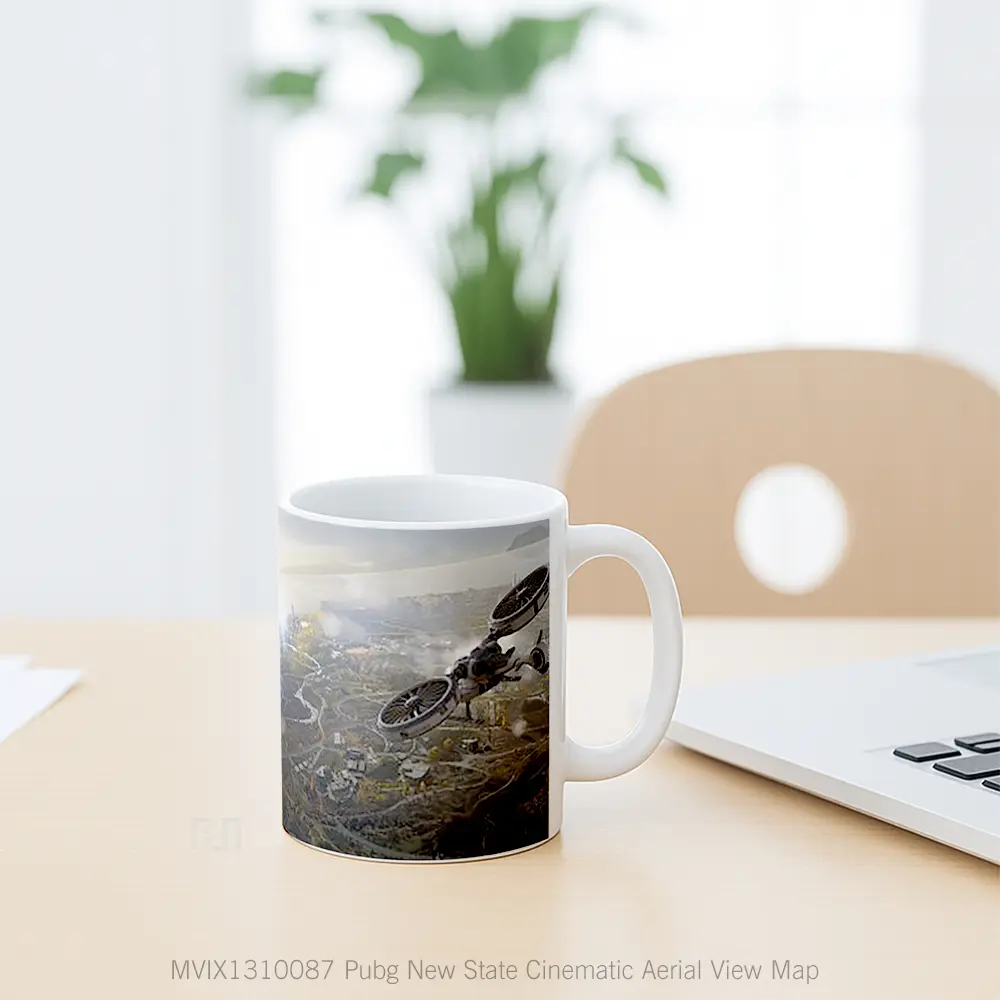 Mug Pubg New State Cinematic Aerial View Map Cangkir Gamer - All-side / Desain