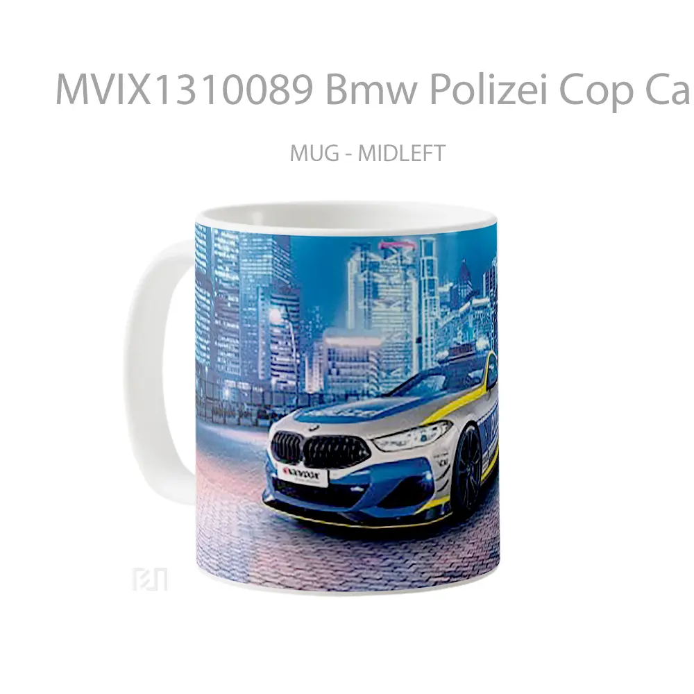 Mug Bmw Polizei Cop Car Cangkir Mobil - All-side / Desain
