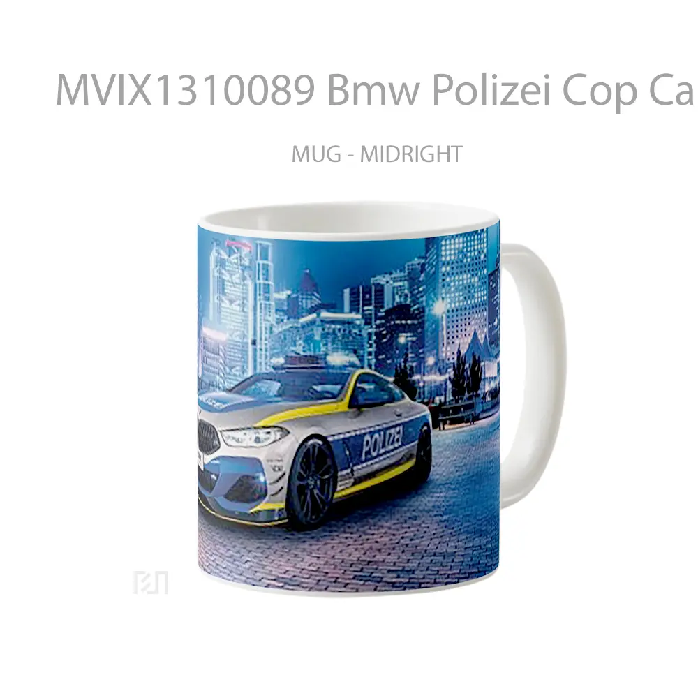 Mug Bmw Polizei Cop Car Cangkir Mobil - All-side / Desain