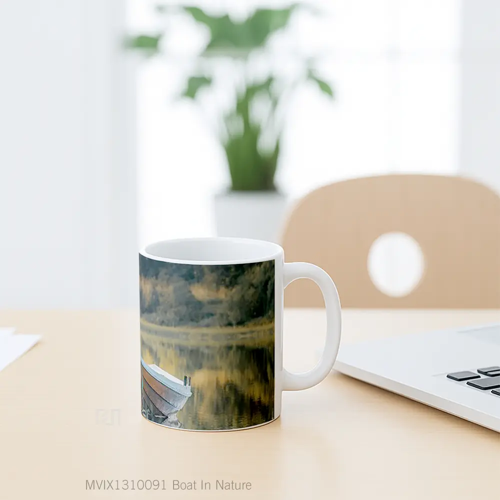 Mug Boat In Nature Gelas Pemandangan Alam - All-side / Desain