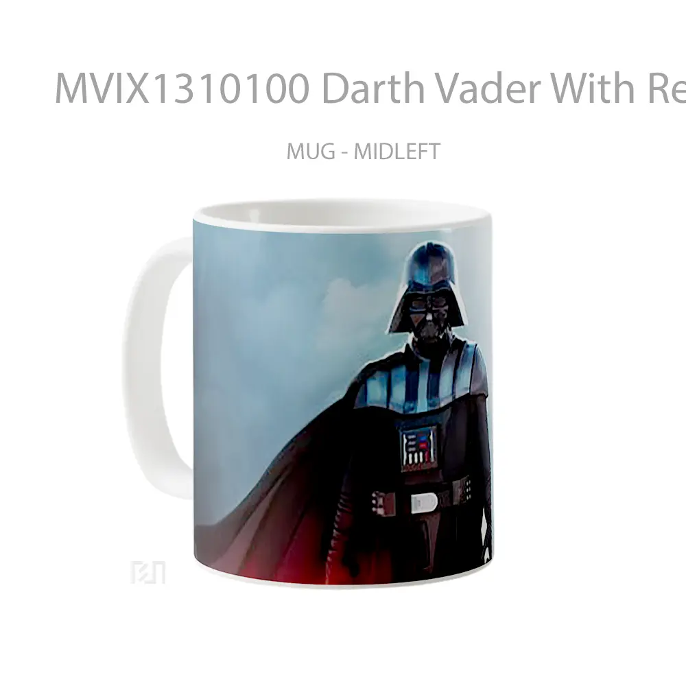 Mug Darth Vader With Red Lightsaber Gelas Star Wars - All-side / Desain