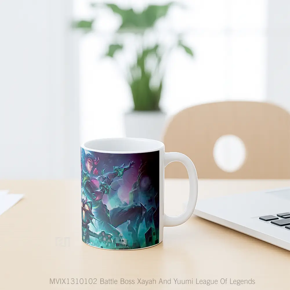 Mug Battle Boss Xayah And Yuumi League Of Legends Cangkir Gamer - All-side / Desain