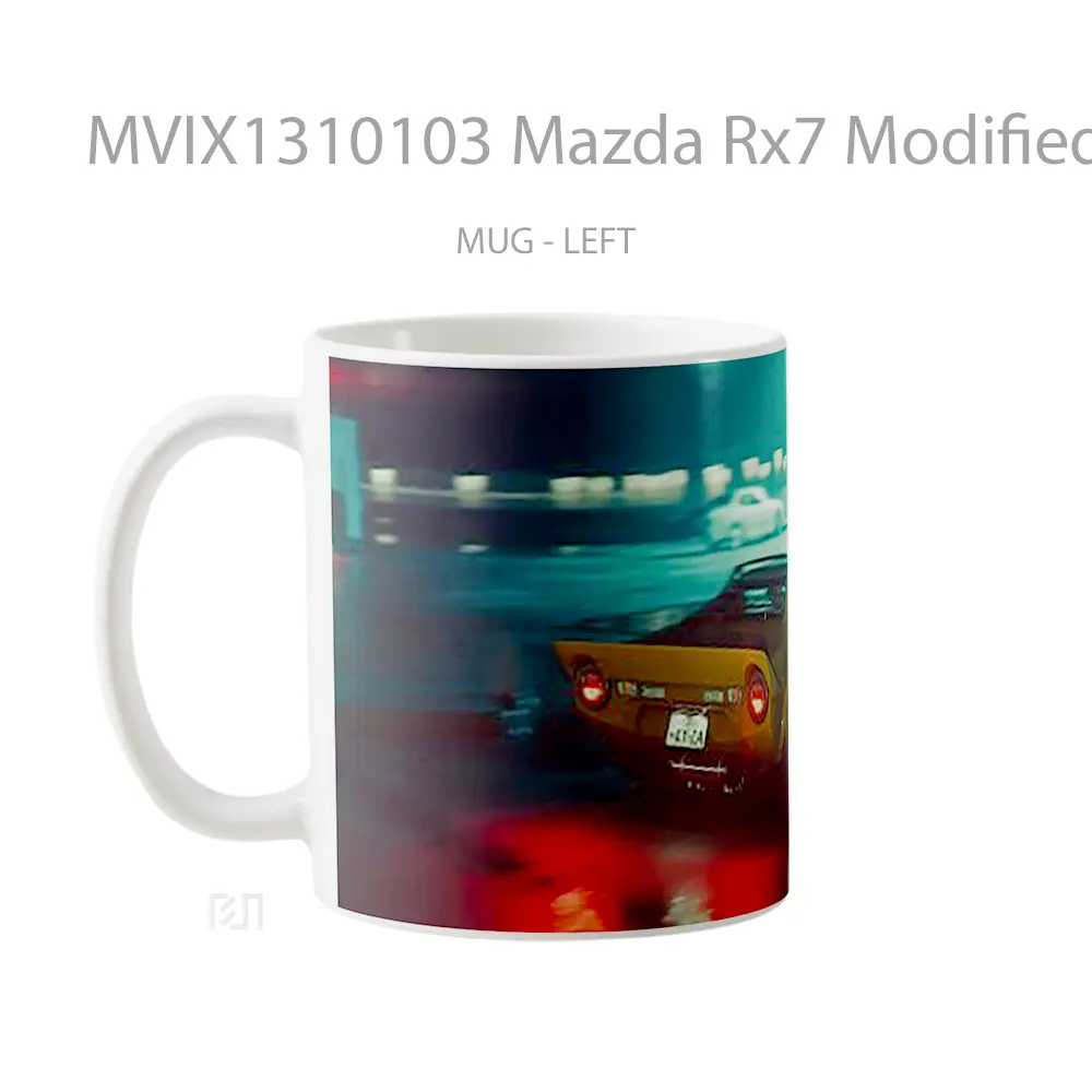 Mug Mazda Rx7 Modified Car On Street Cangkir Mobil - All-side / Desain