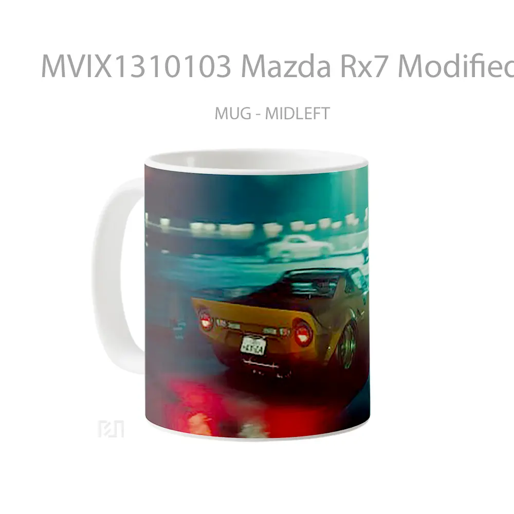 Mug Mazda Rx7 Modified Car On Street Cangkir Mobil - All-side / Desain