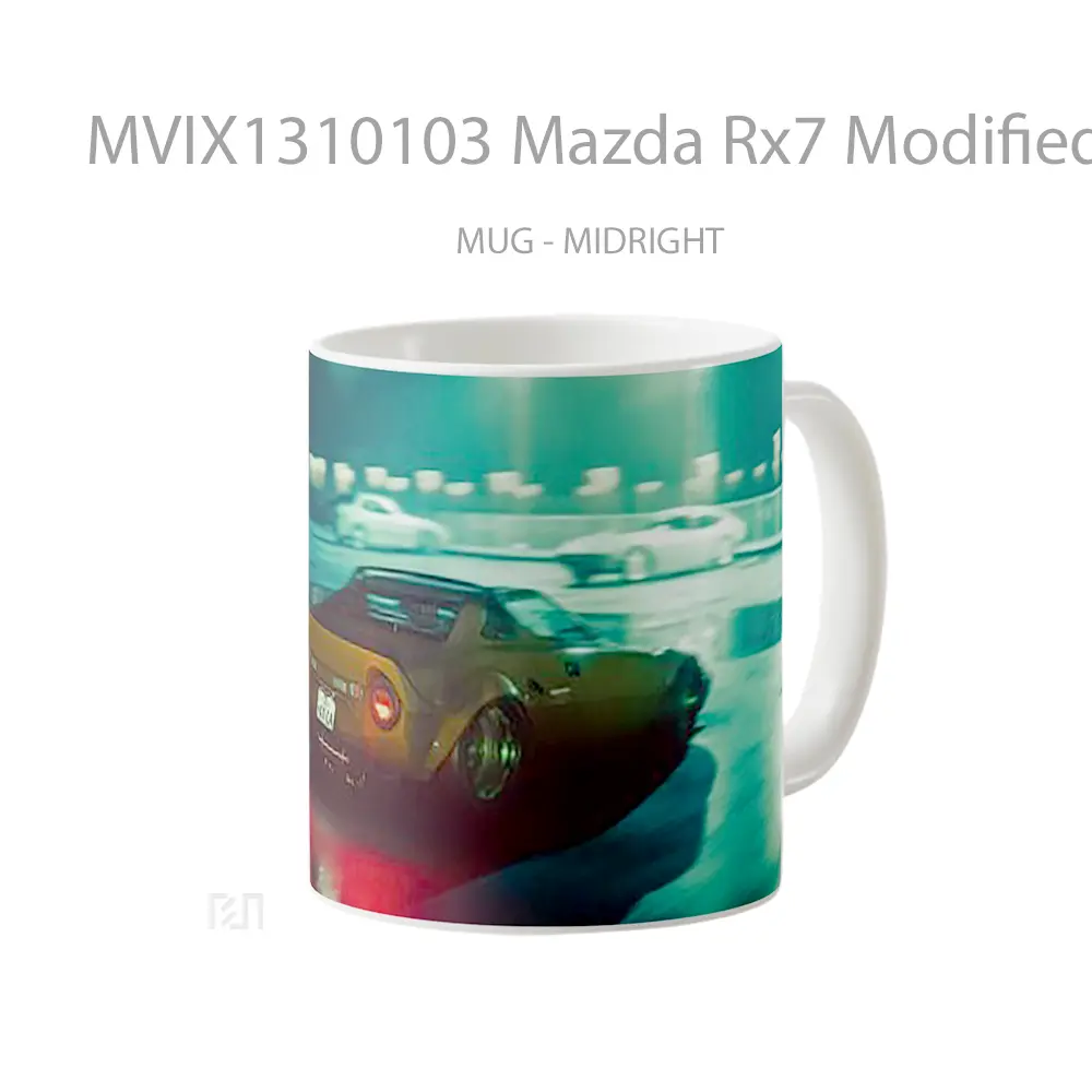 Mug Mazda Rx7 Modified Car On Street Cangkir Mobil - All-side / Desain